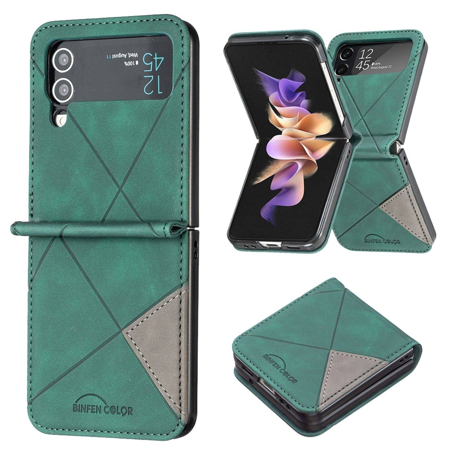 Hülle kompatibel mit Samsung Galaxy Z Flip4 5G Kunststoff Soft Handyhülle - Handy Case Grün