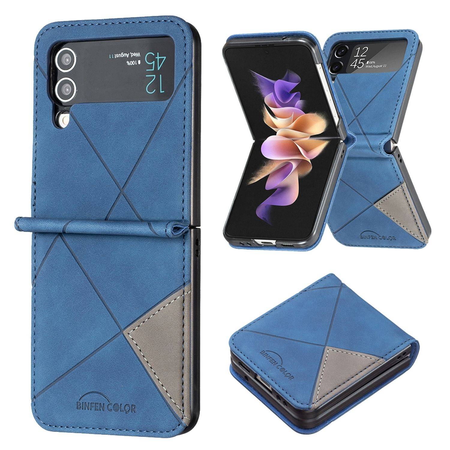 Hülle kompatibel mit Samsung Galaxy Z Flip4 5G Kunststoff Soft Handyhülle - Handy Case Blau