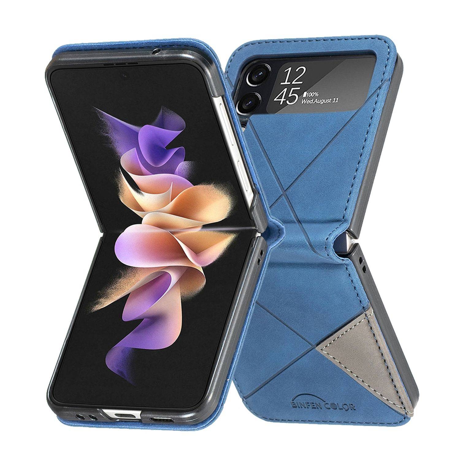 Hülle kompatibel mit Samsung Galaxy Z Flip4 5G Kunststoff Soft Handyhülle - Handy Case Blau