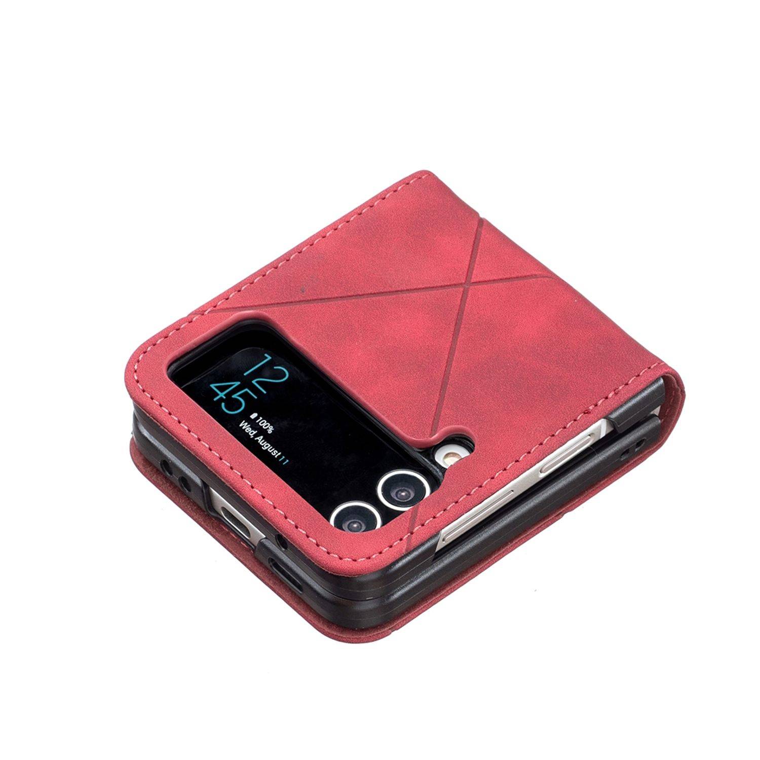 Hülle kompatibel mit Samsung Galaxy Z Flip4 5G Kunststoff Soft Handyhülle - Handy Case Rot