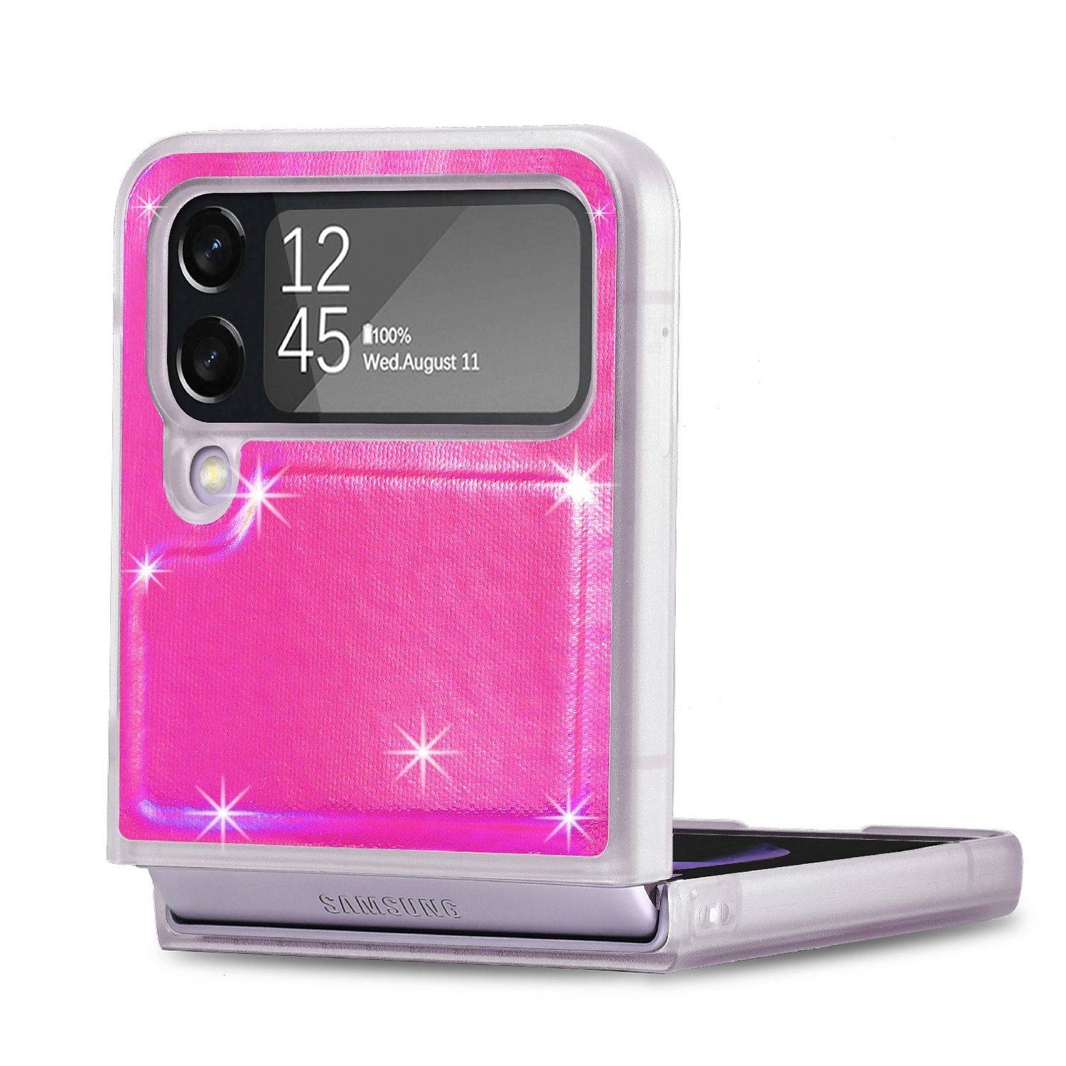 Hülle kompatibel mit Samsung Galaxy Z Flip4 5G Kunststoff Soft Handyhülle - Handy Case Rosa