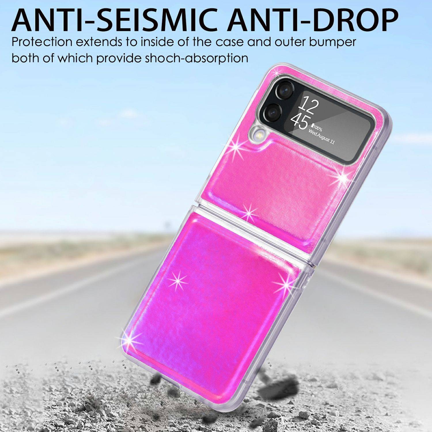 Hülle kompatibel mit Samsung Galaxy Z Flip4 5G Kunststoff Soft Handyhülle - Handy Case Rosa