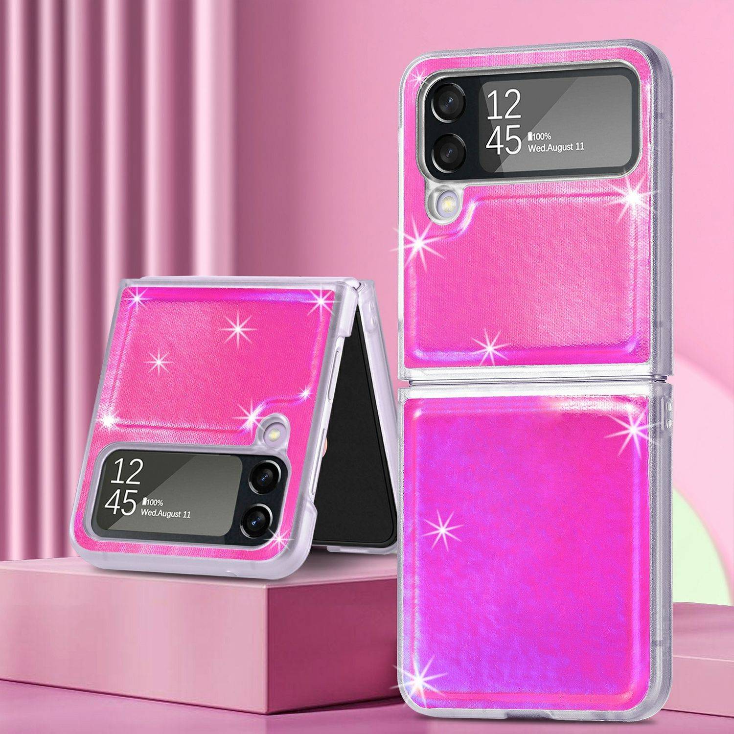 Hülle kompatibel mit Samsung Galaxy Z Flip4 5G Kunststoff Soft Handyhülle - Handy Case Rosa
