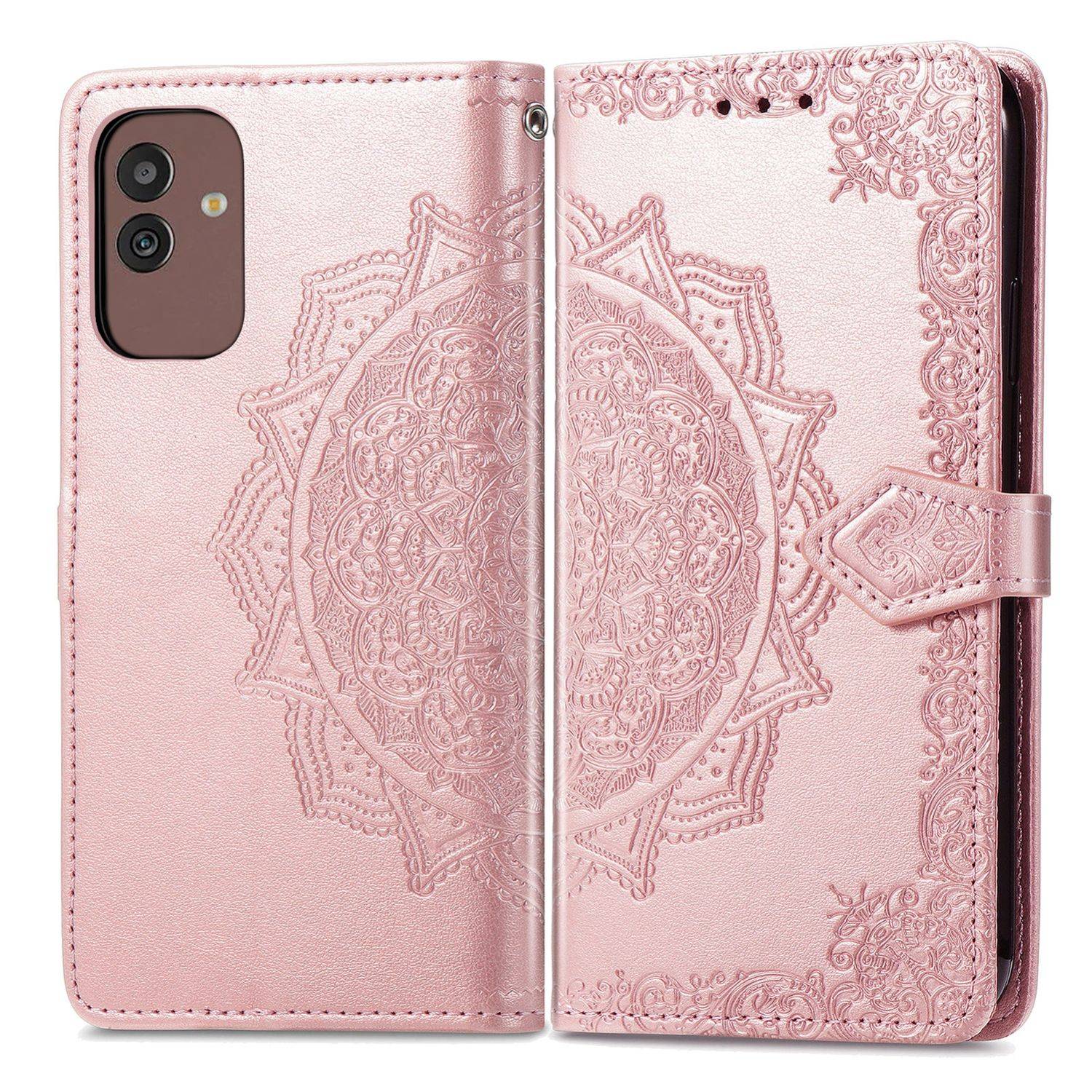 Hülle kompatibel mit Samsung Galaxy M13 5G Kunstleder Handyhülle - Handy Case Roségold