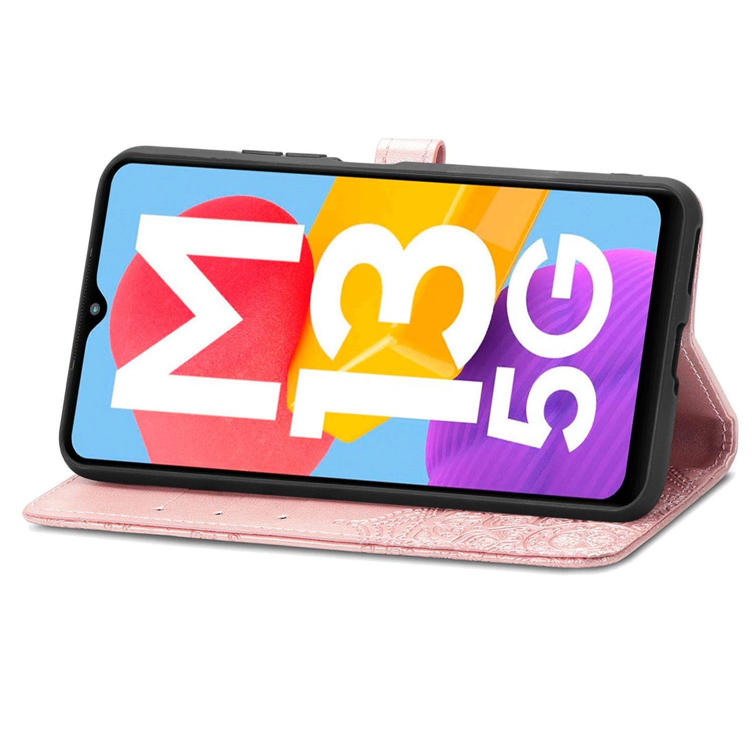 Hülle kompatibel mit Samsung Galaxy M13 5G Kunstleder Handyhülle - Handy Case Roségold