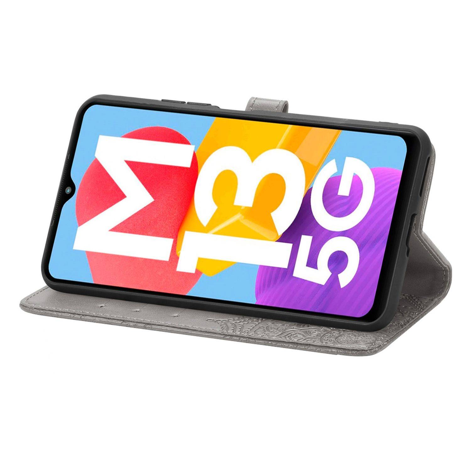 Hülle kompatibel mit Samsung Galaxy M13 5G Kunstleder Handyhülle - Handy Case Grau