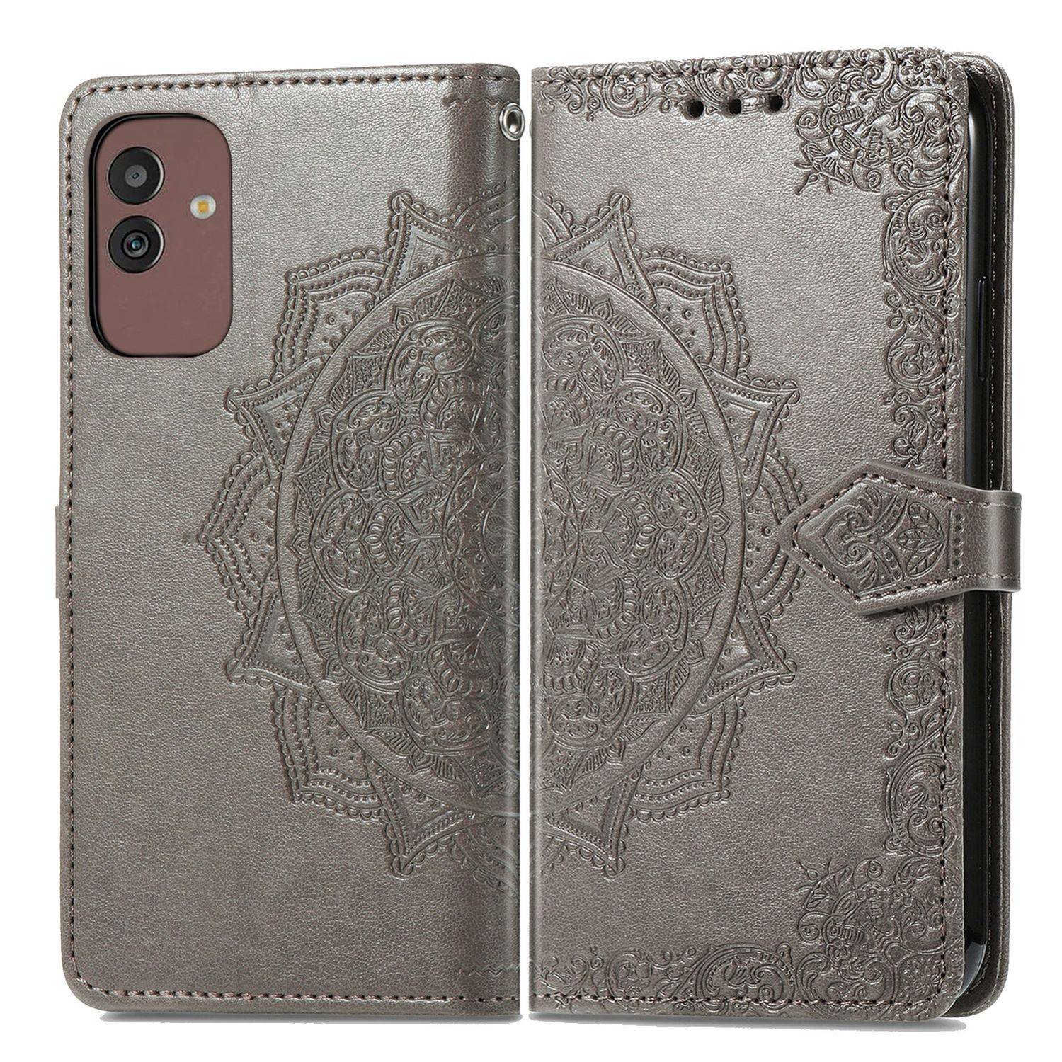 Hülle kompatibel mit Samsung Galaxy M13 5G Kunstleder Handyhülle - Handy Case Grau