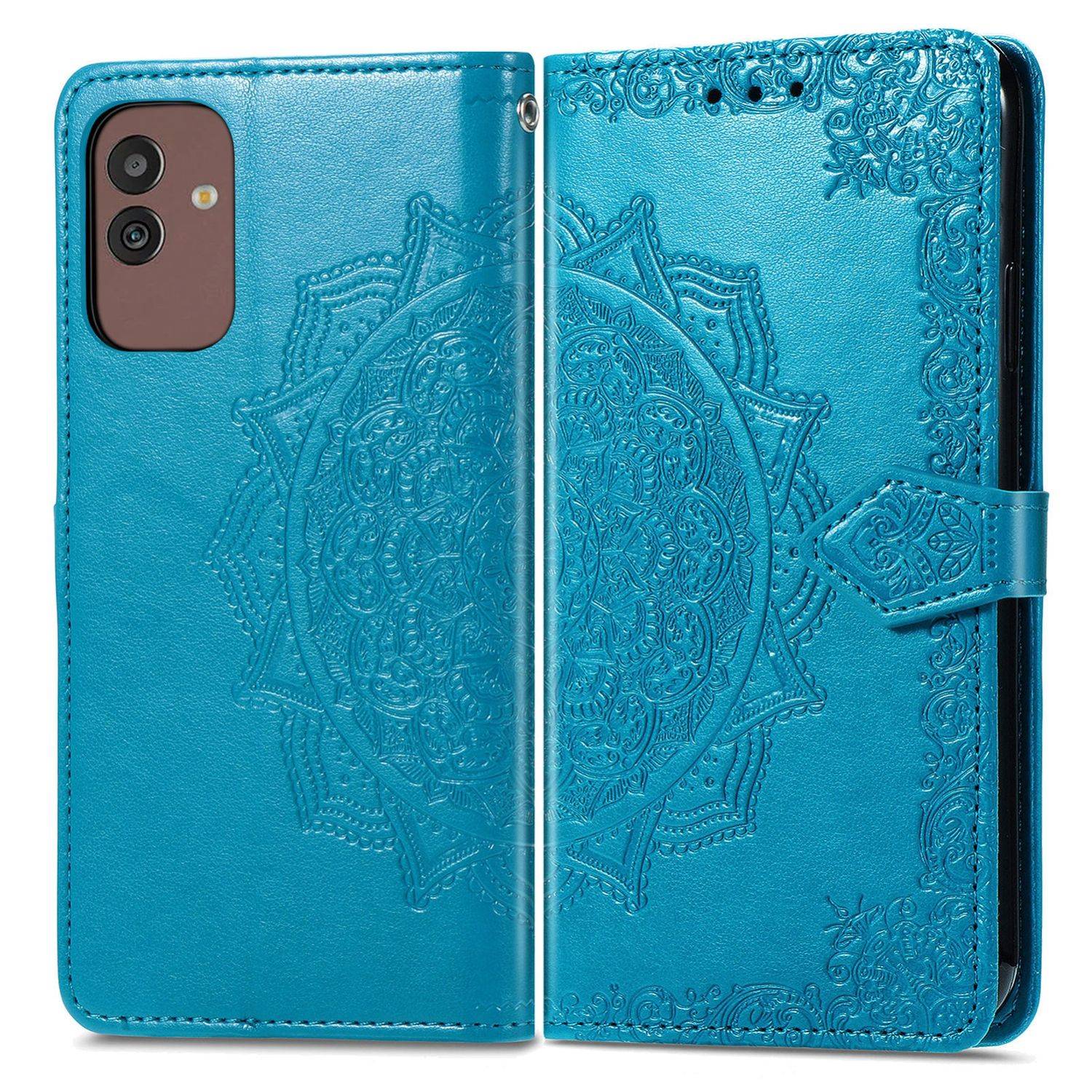 Hülle kompatibel mit Samsung Galaxy M13 5G Kunstleder Handyhülle - Handy Case Blau