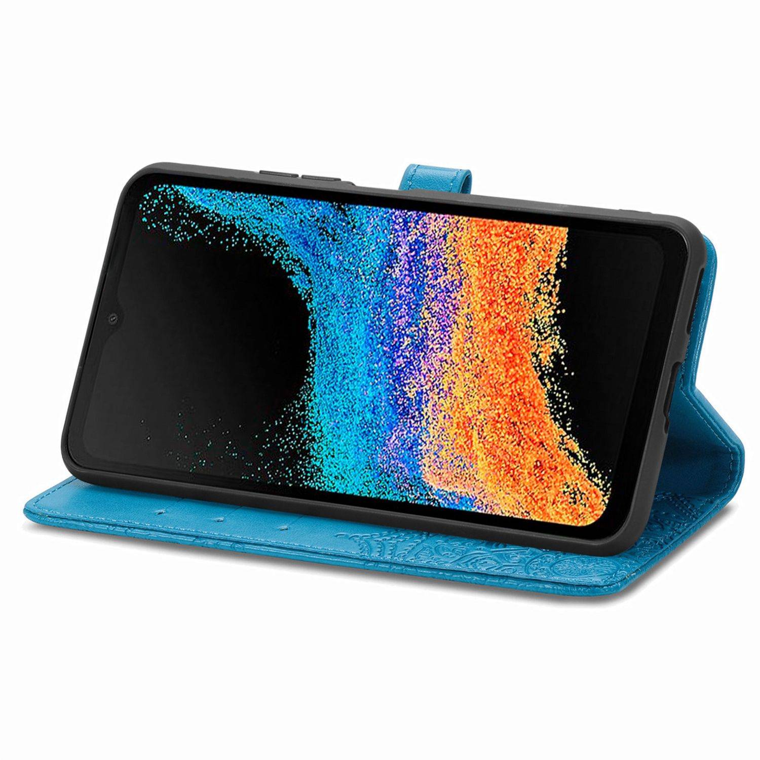 Hülle kompatibel mit Samsung Galaxy Xcover 6 Pro Kunstleder Handyhülle - Handy Case Blau