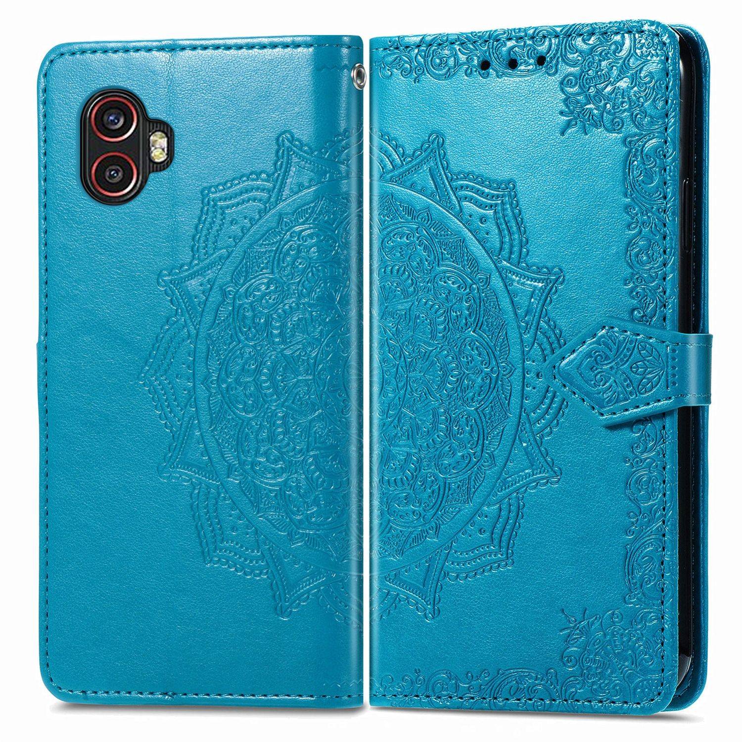 Hülle kompatibel mit Samsung Galaxy Xcover 6 Pro Kunstleder Handyhülle - Handy Case Blau