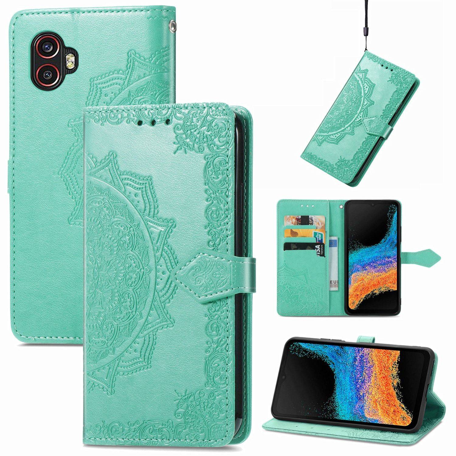 Hülle kompatibel mit Samsung Galaxy Xcover 6 Pro Kunstleder Handyhülle - Handy Case Grün