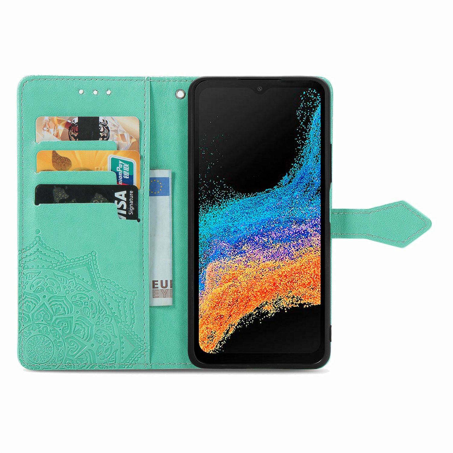 Hülle kompatibel mit Samsung Galaxy Xcover 6 Pro Kunstleder Handyhülle - Handy Case Grün