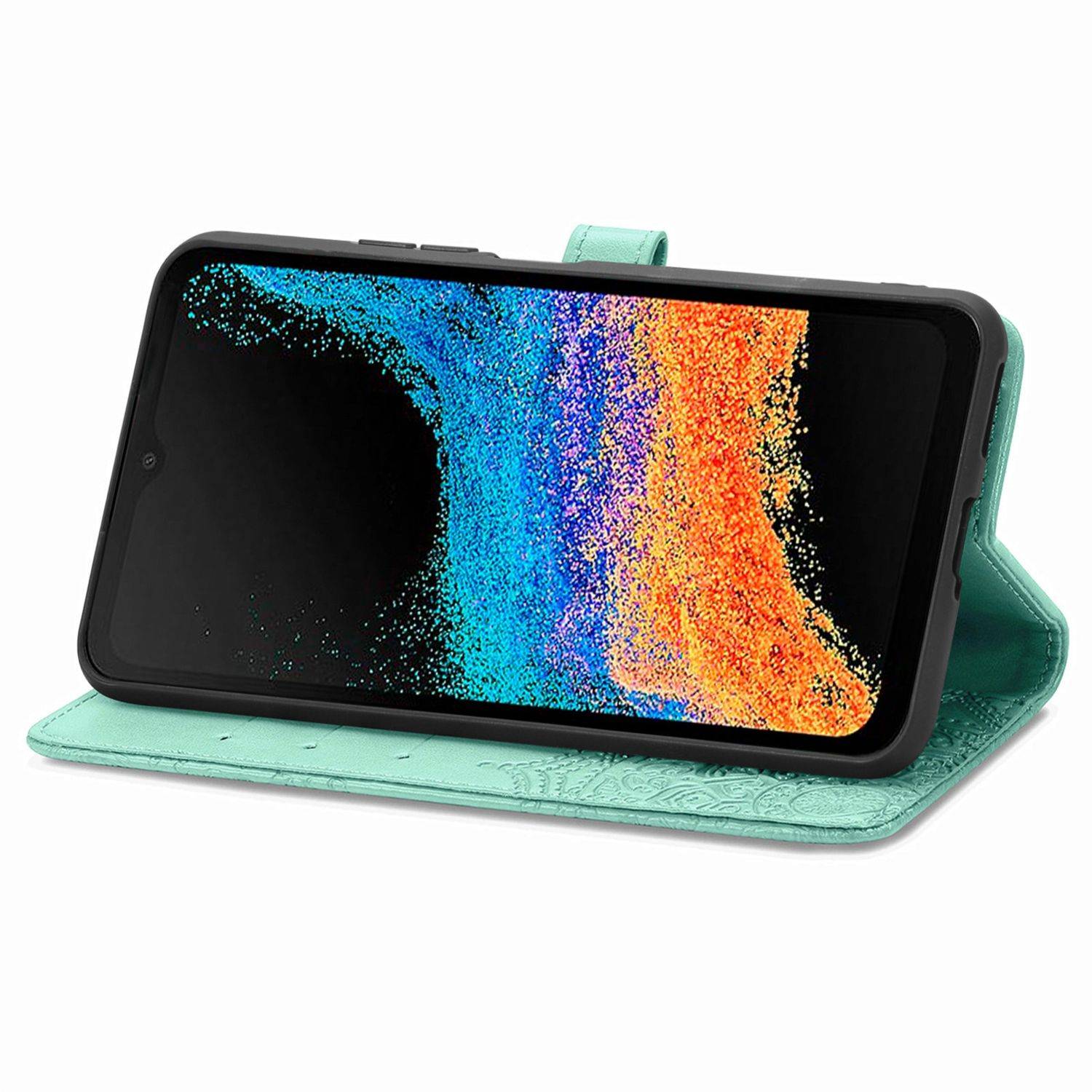 Hülle kompatibel mit Samsung Galaxy Xcover 6 Pro Kunstleder Handyhülle - Handy Case Grün