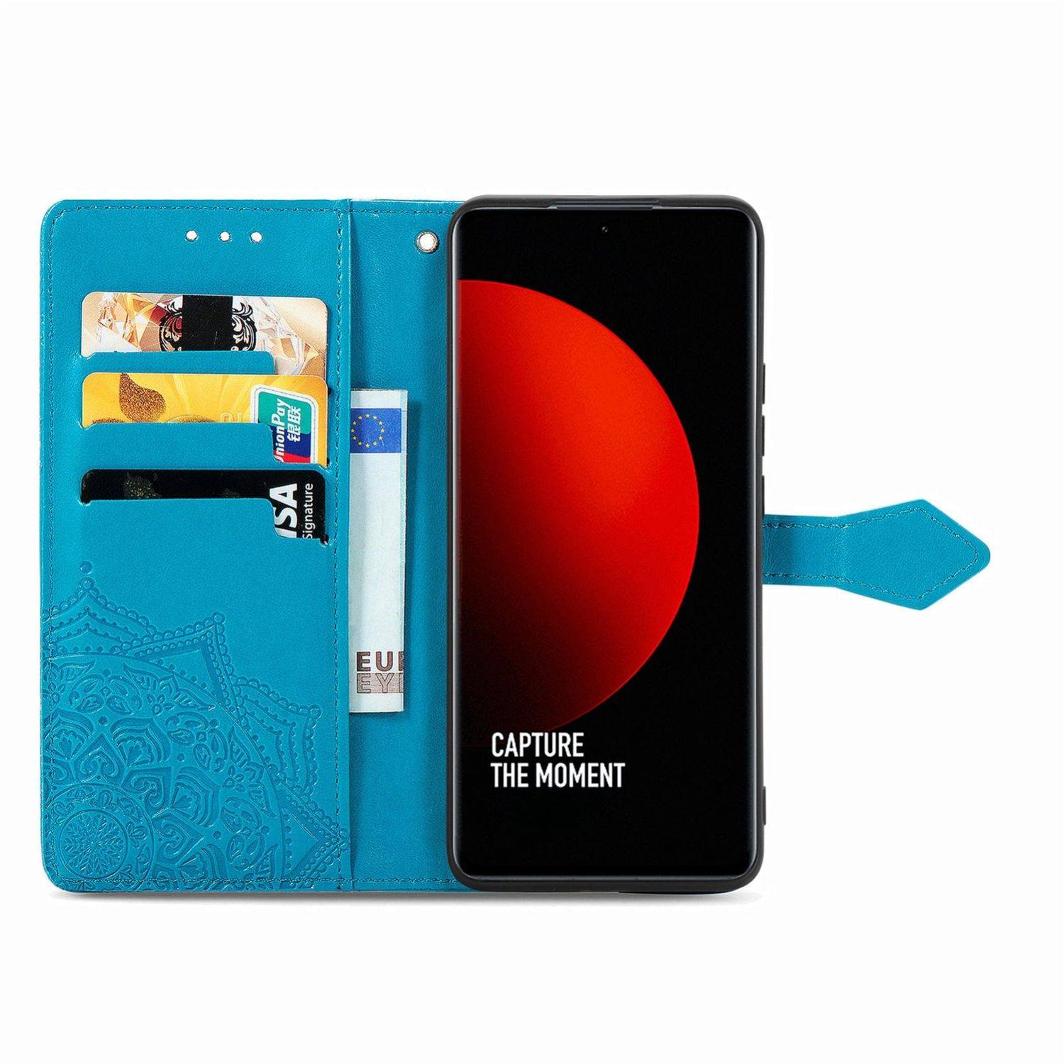 Hülle kompatibel mit Xiaomi 12S Ultra Kunstleder Handyhülle - Handy Case Blau