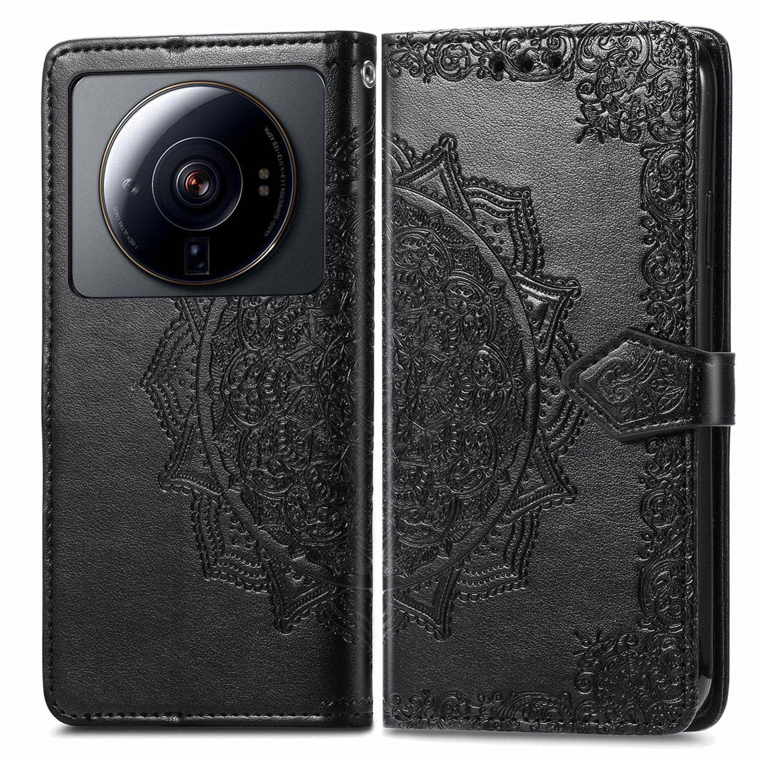 Hülle kompatibel mit Xiaomi 12S Ultra Kunstleder Handyhülle - Handy Case Schwarz