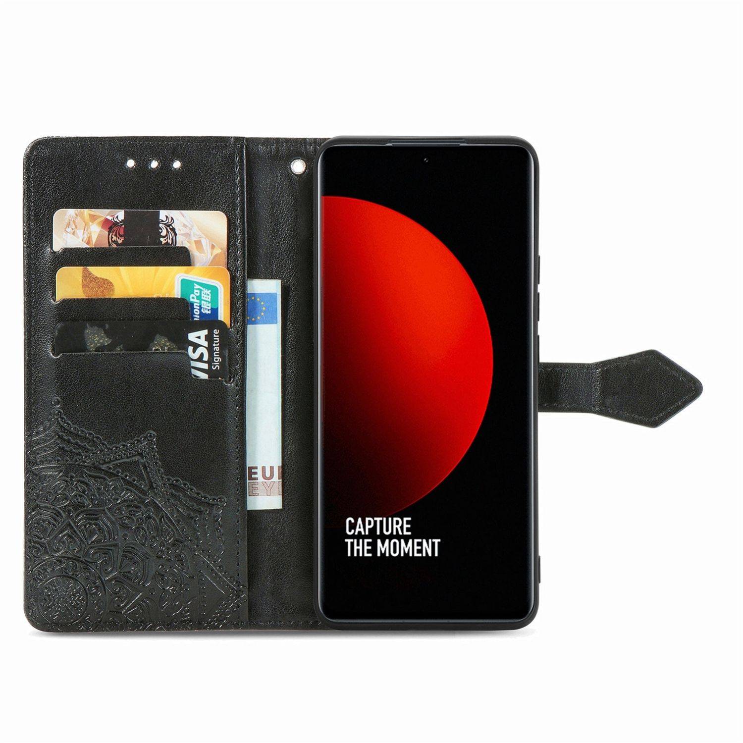 Hülle kompatibel mit Xiaomi 12S Ultra Kunstleder Handyhülle - Handy Case Schwarz