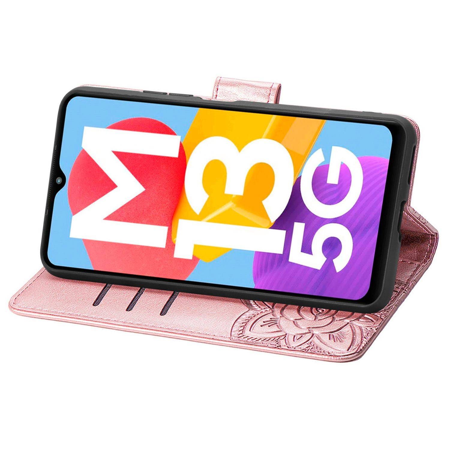 Hülle kompatibel mit Samsung Galaxy M13 5G Kunstleder Handyhülle - Handy Case Roségold