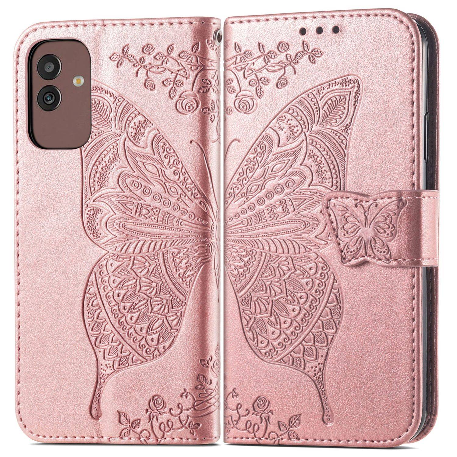 Hülle kompatibel mit Samsung Galaxy M13 5G Kunstleder Handyhülle - Handy Case Roségold