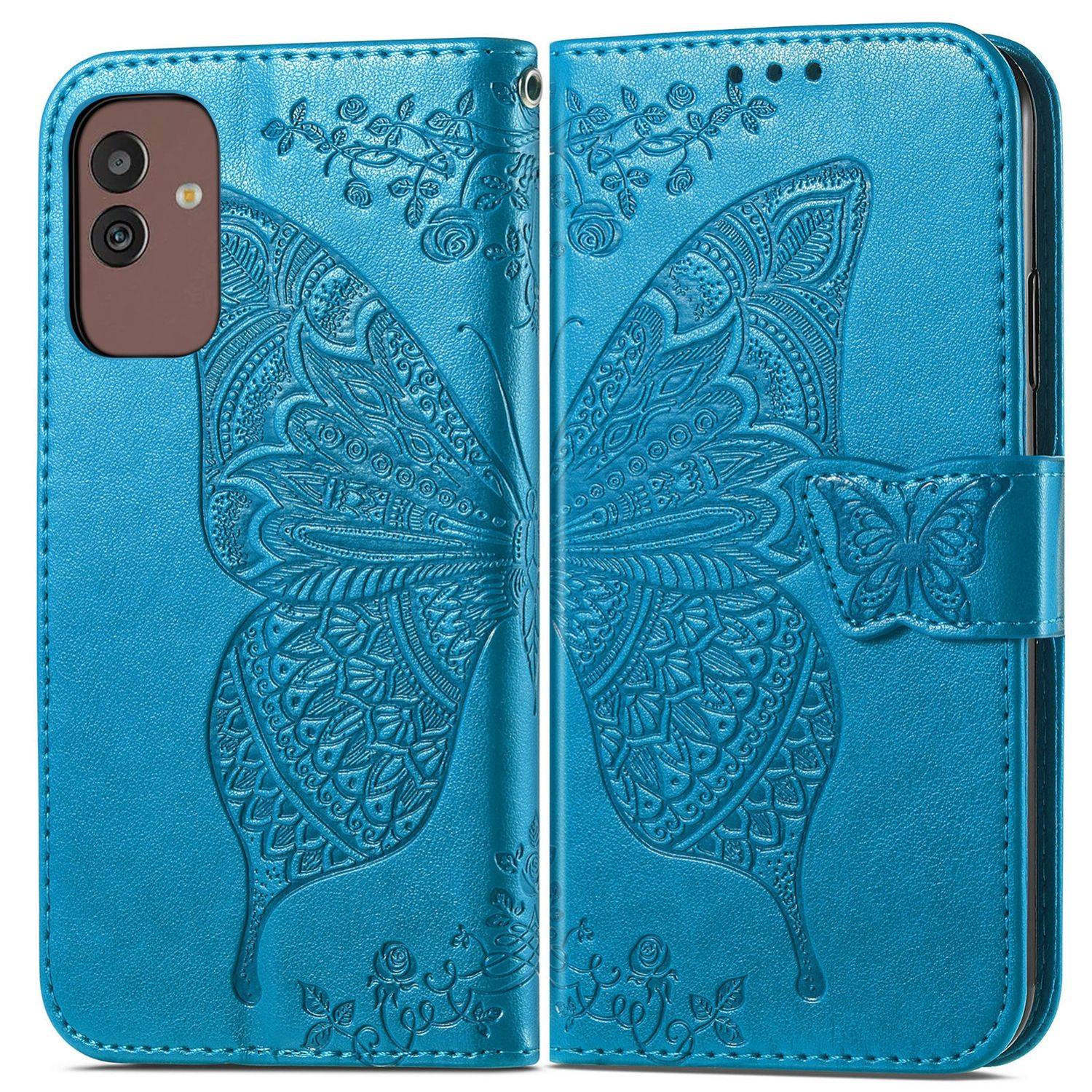 Hülle kompatibel mit Samsung Galaxy M13 5G Kunstleder Handyhülle - Handy Case Blau