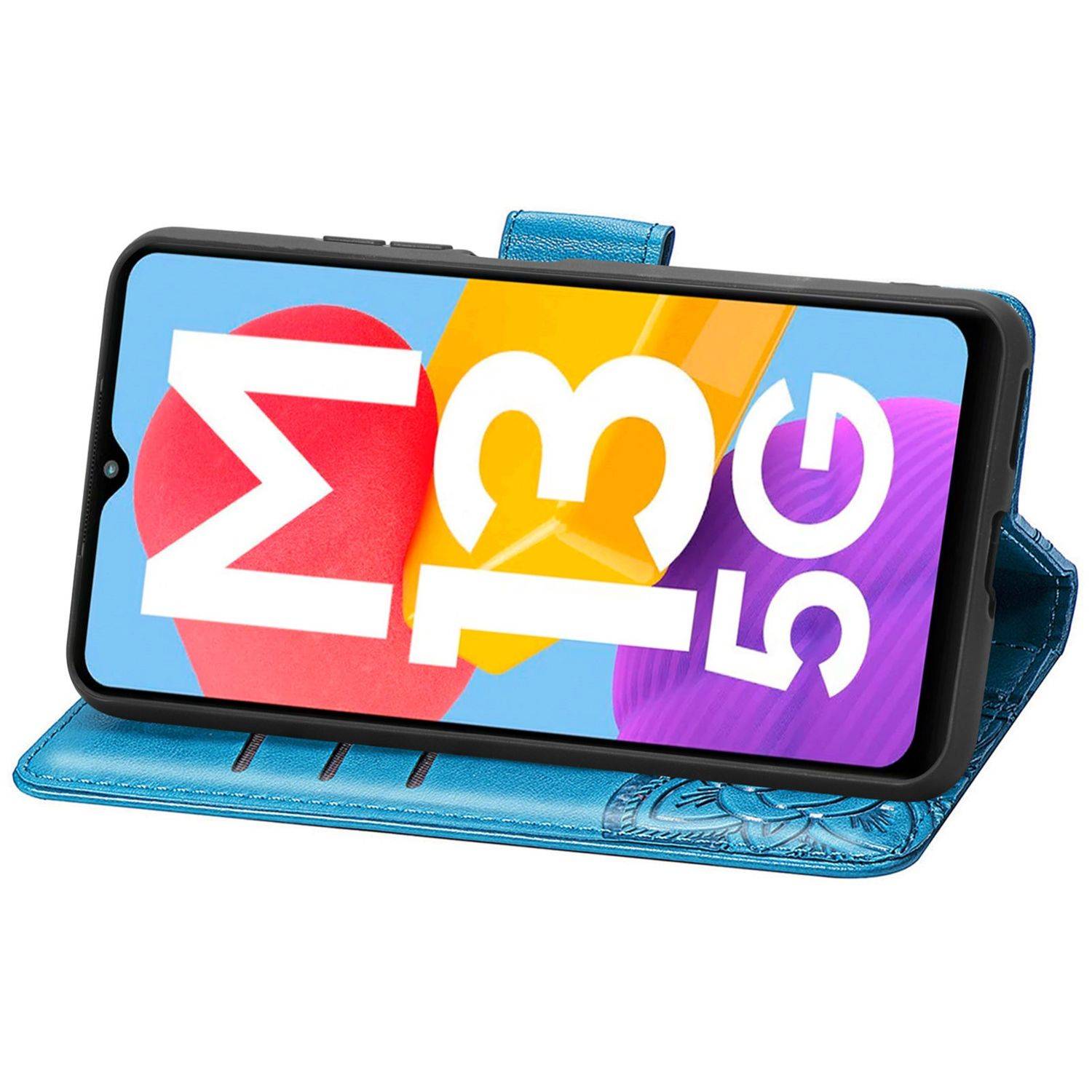 Hülle kompatibel mit Samsung Galaxy M13 5G Kunstleder Handyhülle - Handy Case Blau
