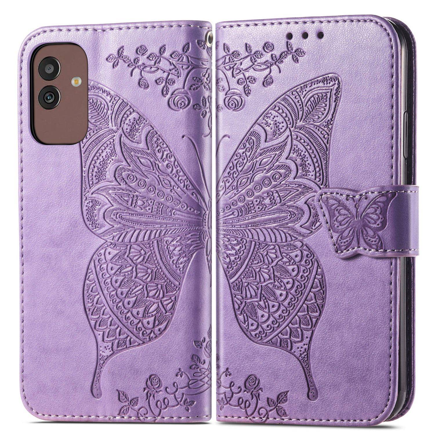 Hülle kompatibel mit Samsung Galaxy M13 5G Kunstleder Handyhülle - Handy Case Hellviolett