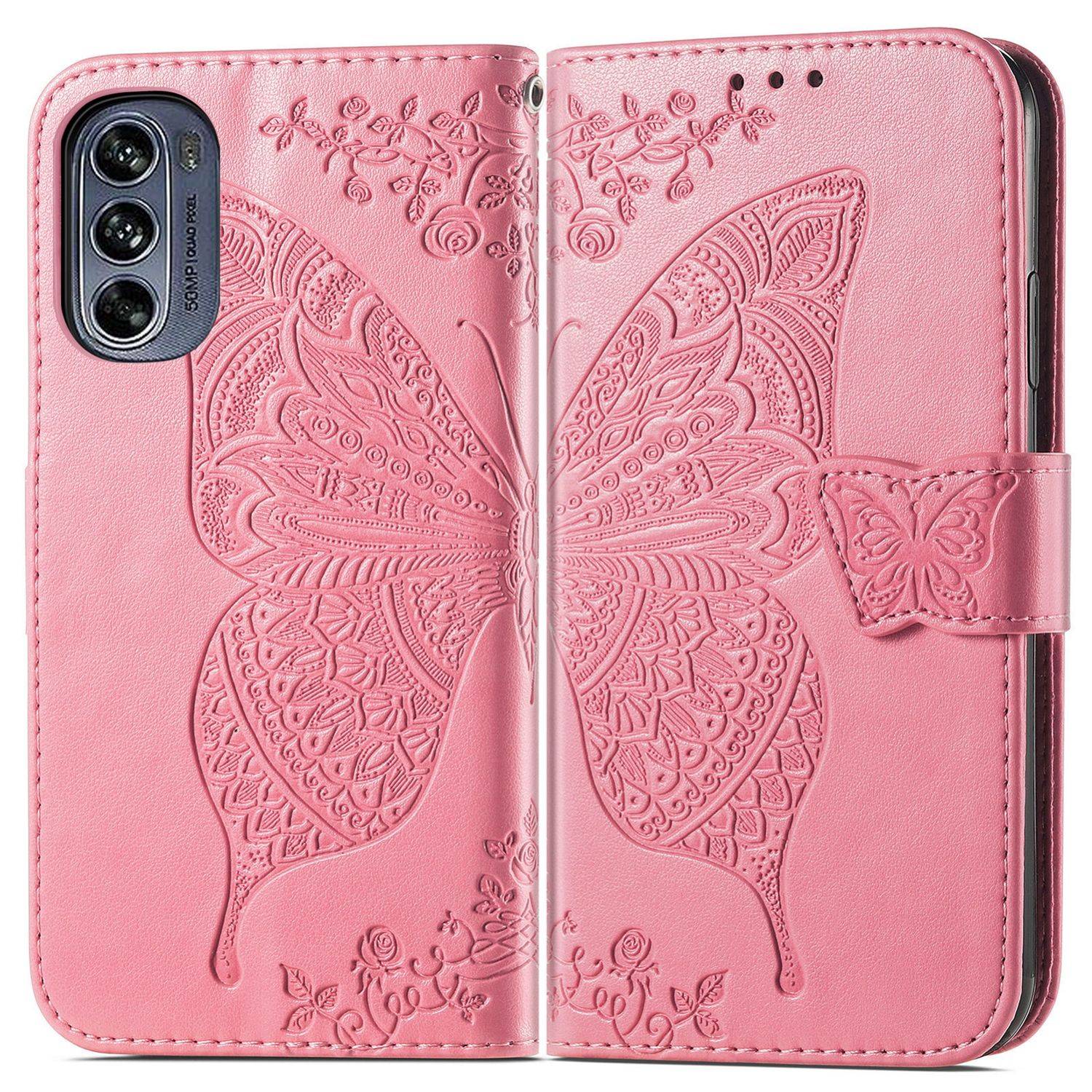 Hülle kompatibel mit Motorola Moto G62 Kunstleder Handyhülle - Handy Case Rosa