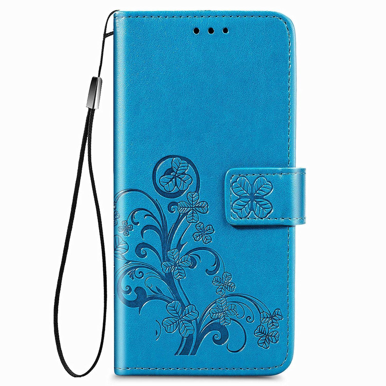 Hülle kompatibel mit Samsung Galaxy Z Fold4 5G Kunstleder Handyhülle - Handy Case Blau