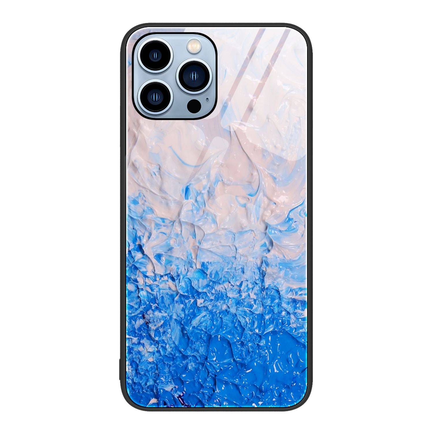 Hülle kompatibel mit Apple iPhone 14 Pro Kunststoff Soft Handyhülle - Handy Case Ozean Wellen