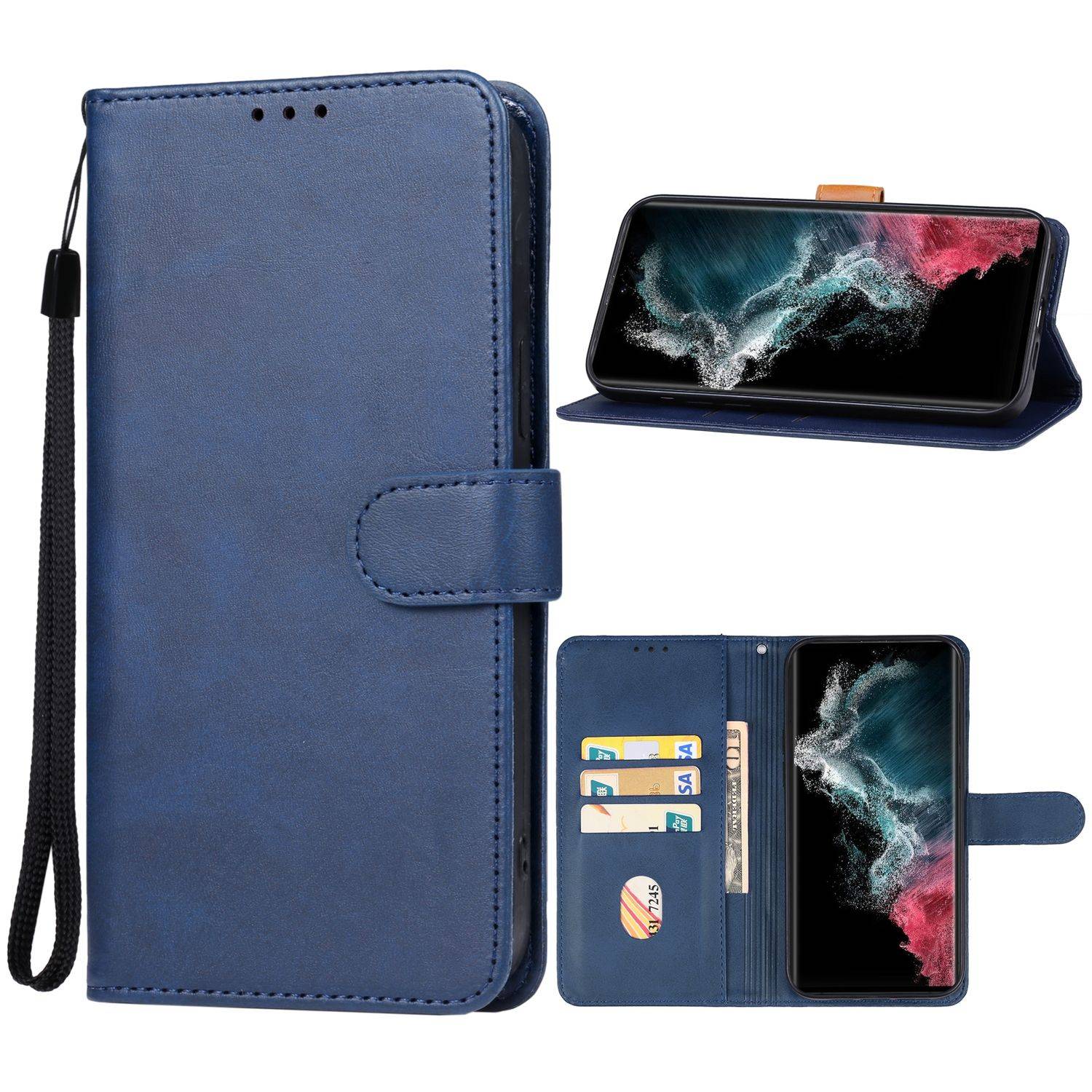 Hülle kompatibel mit Samsung Galaxy S23 Plus Kunstleder Handyhülle - Handy Case Blau
