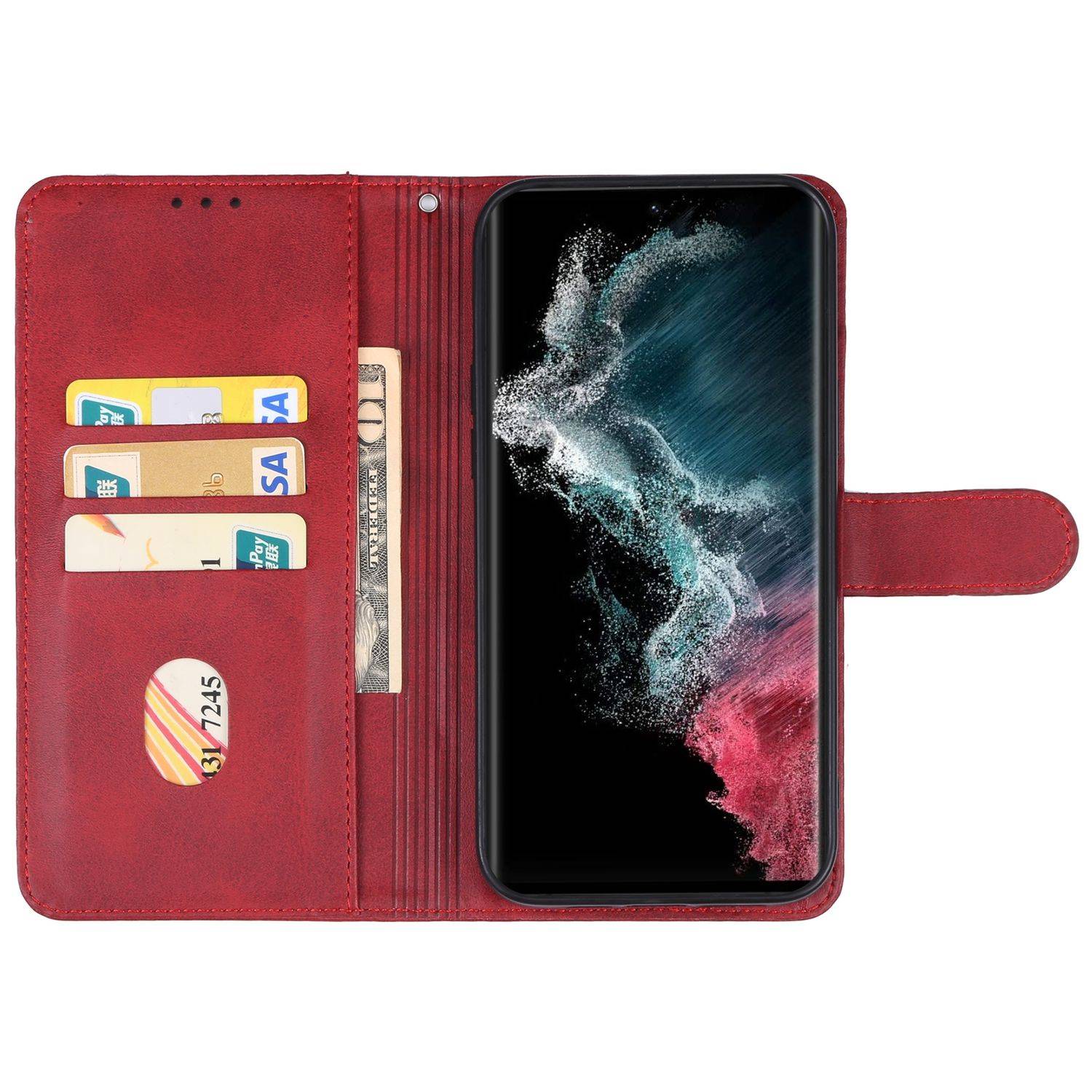 Hülle kompatibel mit Samsung Galaxy S23 Plus Kunstleder Handyhülle - Handy Case Rot