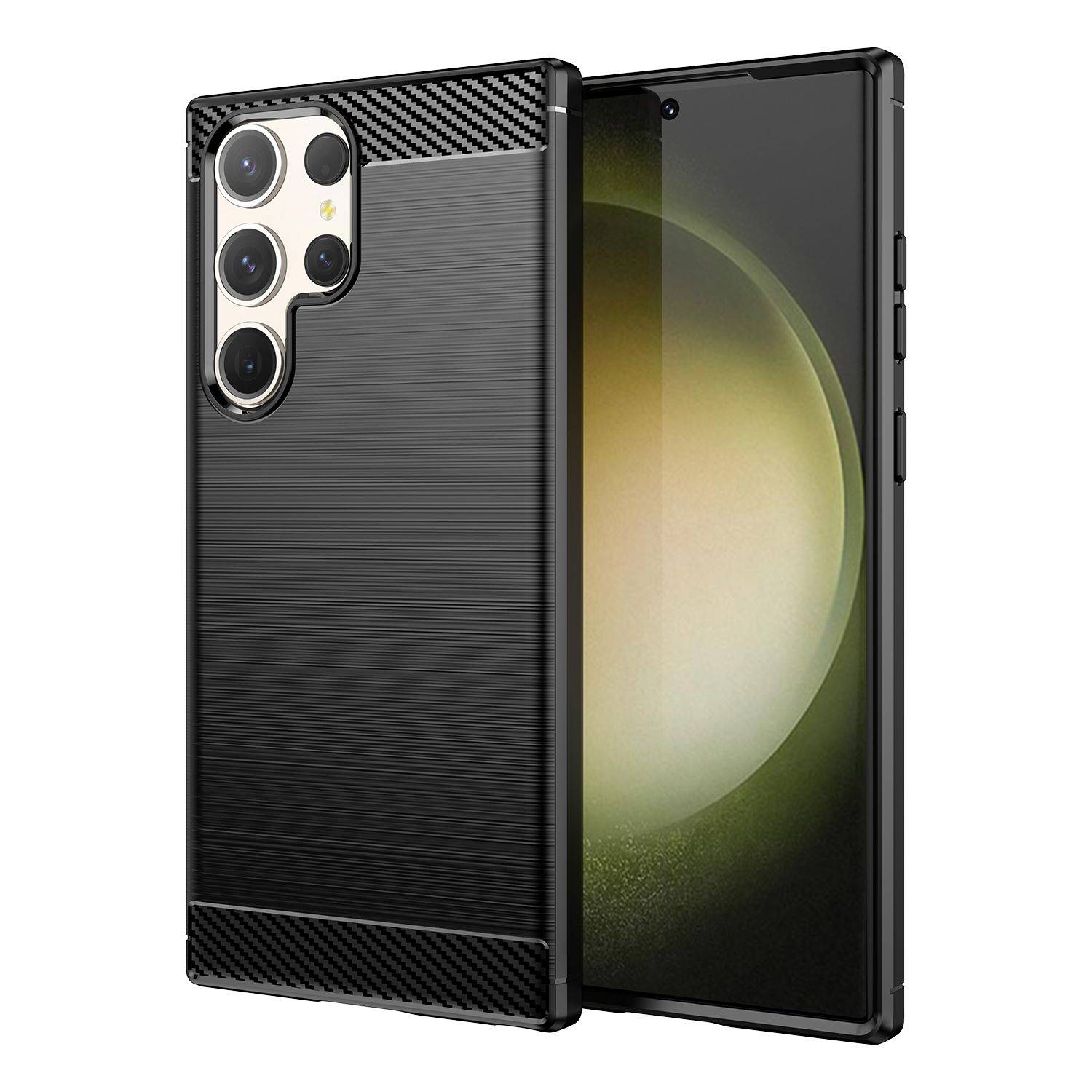 Hülle kompatibel mit Samsung Galaxy S23 Ultra Kunststoff Soft Handyhülle - Handy Case Schwarz