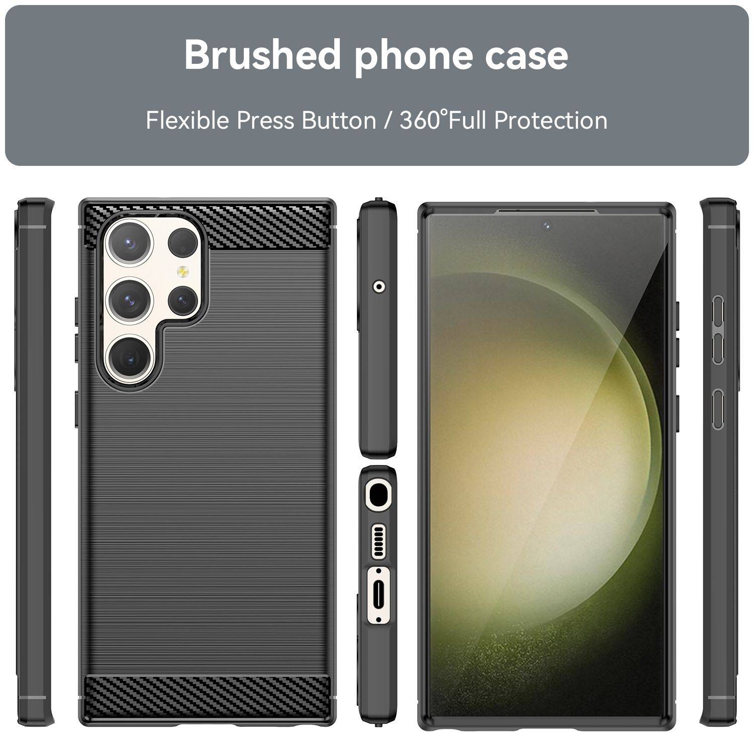 Hülle kompatibel mit Samsung Galaxy S23 Ultra Kunststoff Soft Handyhülle - Handy Case Schwarz