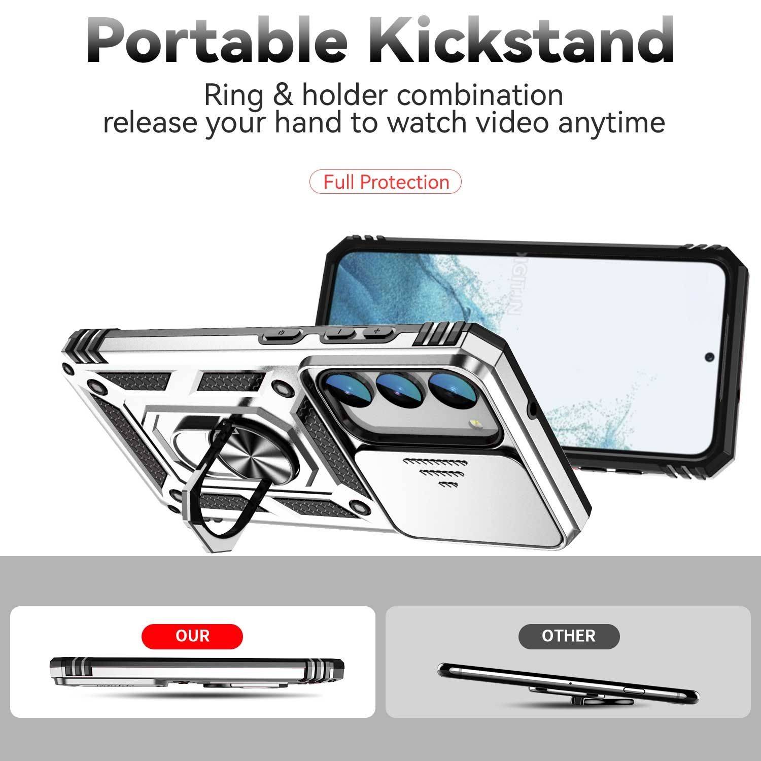 Hülle kompatibel mit Samsung Galaxy S23 Plus Kunststoff Soft Handyhülle - Handy Case Silber