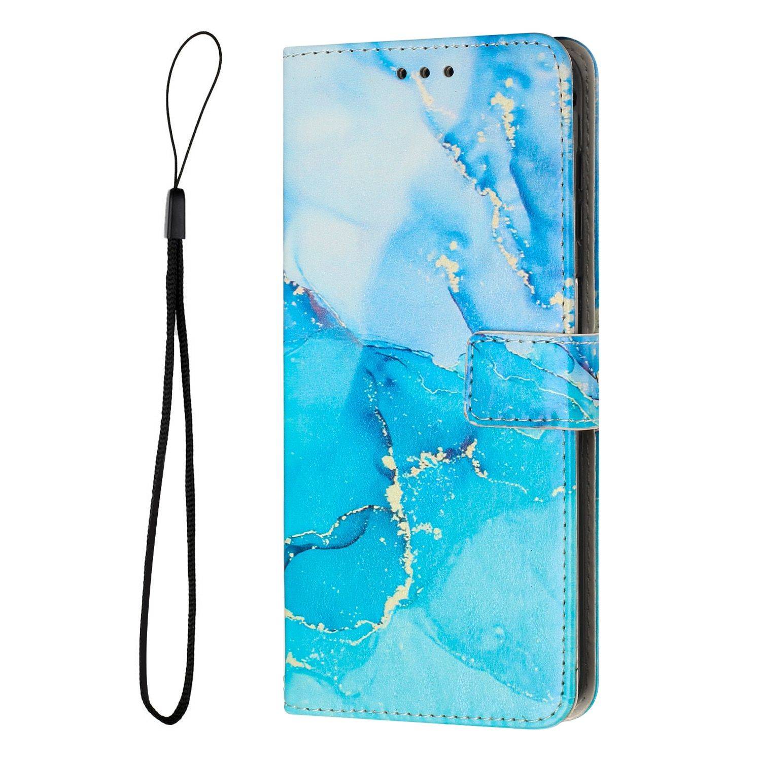 Hülle kompatibel mit Samsung Galaxy S23 Plus Kunstleder Handyhülle - Handy Case Blau Grün