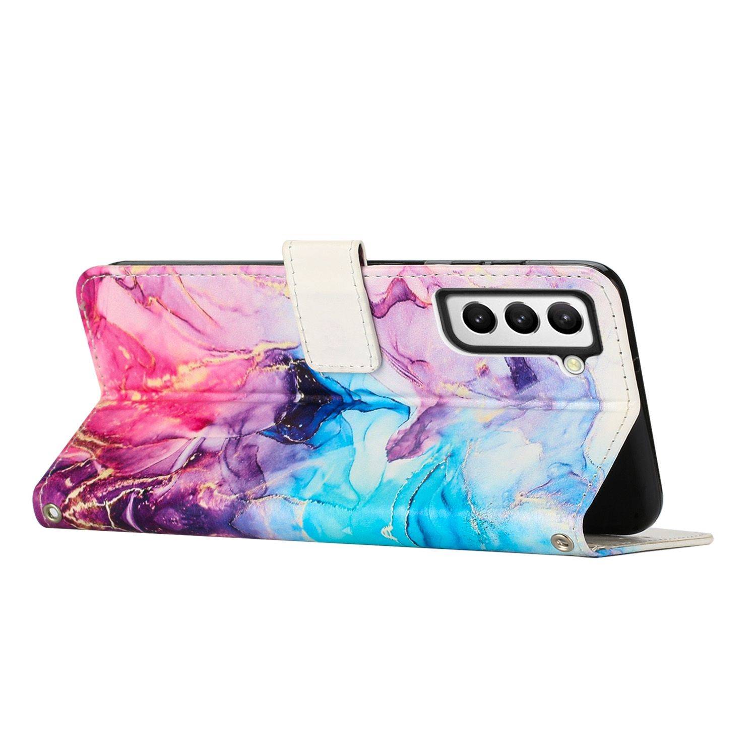 Hülle kompatibel mit Samsung Galaxy S23 Plus Kunstleder Handyhülle - Handy Case Pink Violett