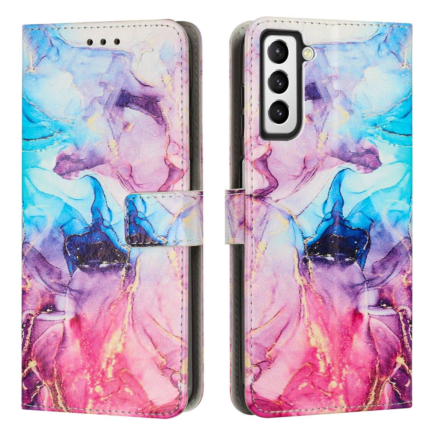 Hülle kompatibel mit Samsung Galaxy S23 Plus Kunstleder Handyhülle - Handy Case Pink Violett