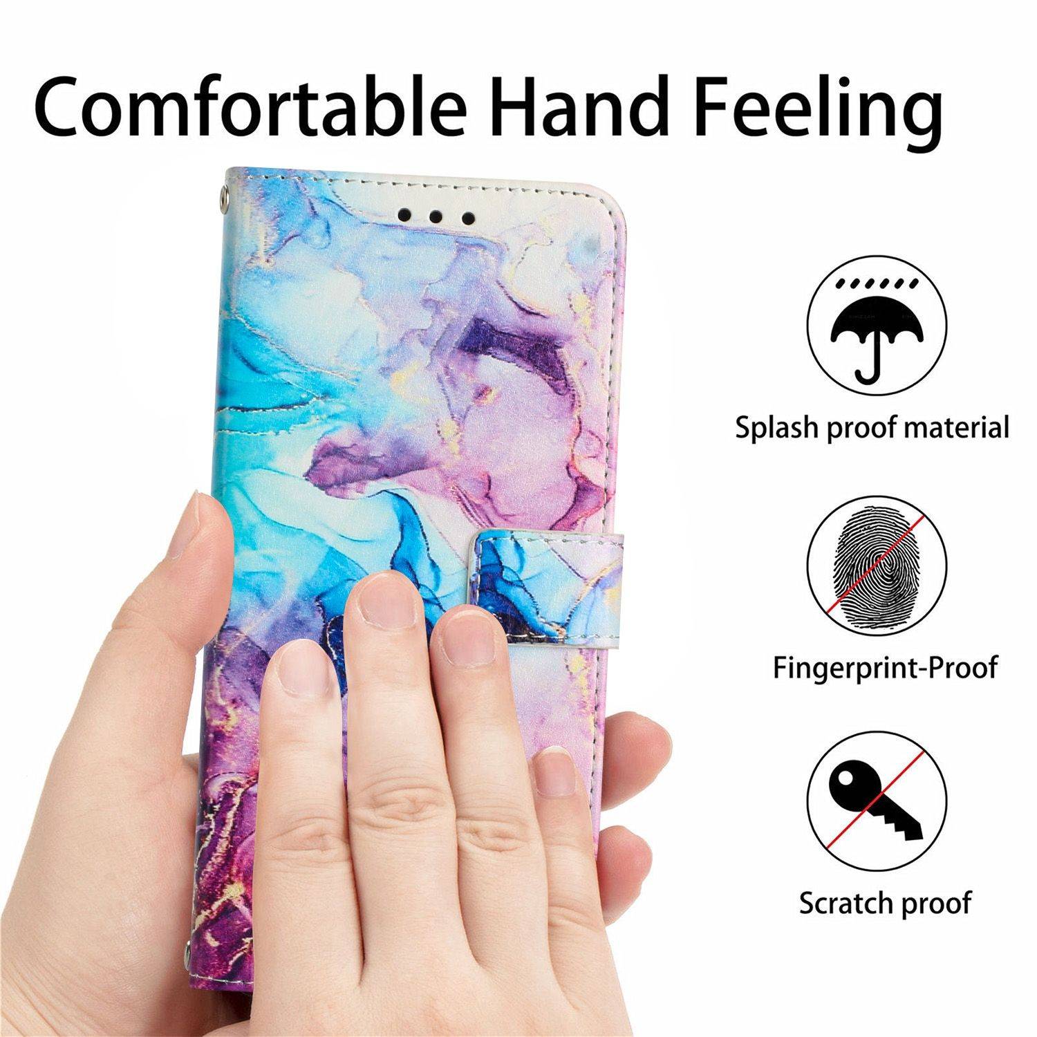 Hülle kompatibel mit Samsung Galaxy S23 Ultra Kunstleder Handyhülle - Handy Case Pink Violett