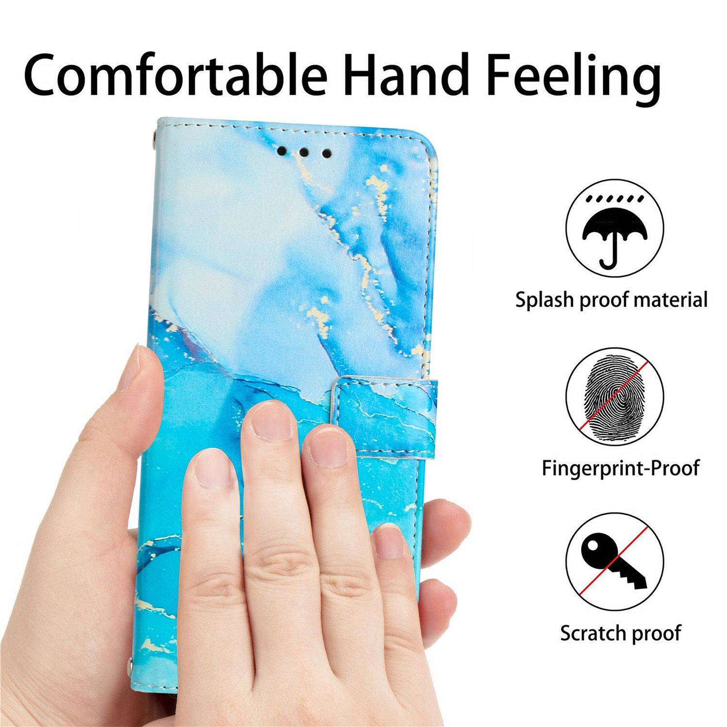 Hülle kompatibel mit Samsung Galaxy S23 Kunstleder Handyhülle - Handy Case Blau Grün