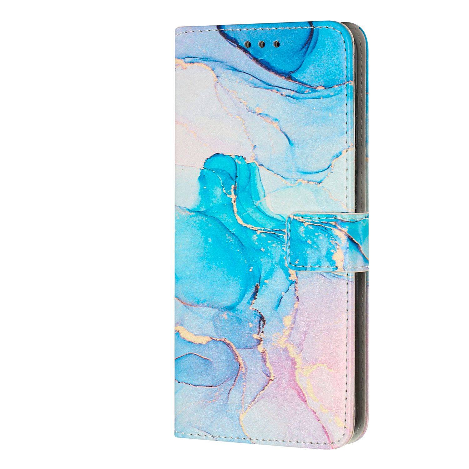 Hülle kompatibel mit Samsung Galaxy S23 Plus Kunstleder Handyhülle - Handy Case Rosa Grün