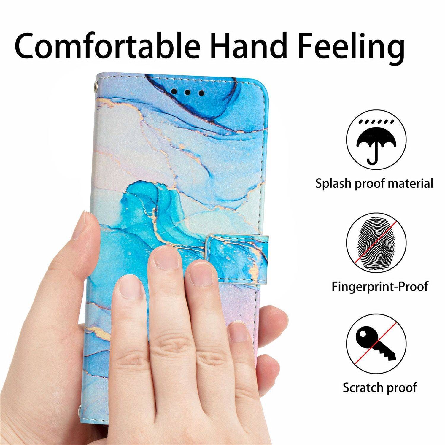 Hülle kompatibel mit Samsung Galaxy S23 Plus Kunstleder Handyhülle - Handy Case Rosa Grün