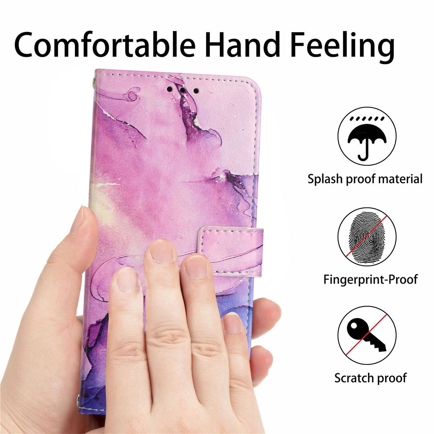 Hülle kompatibel mit Samsung Galaxy S23 Ultra Kunstleder Handyhülle - Handy Case Violett