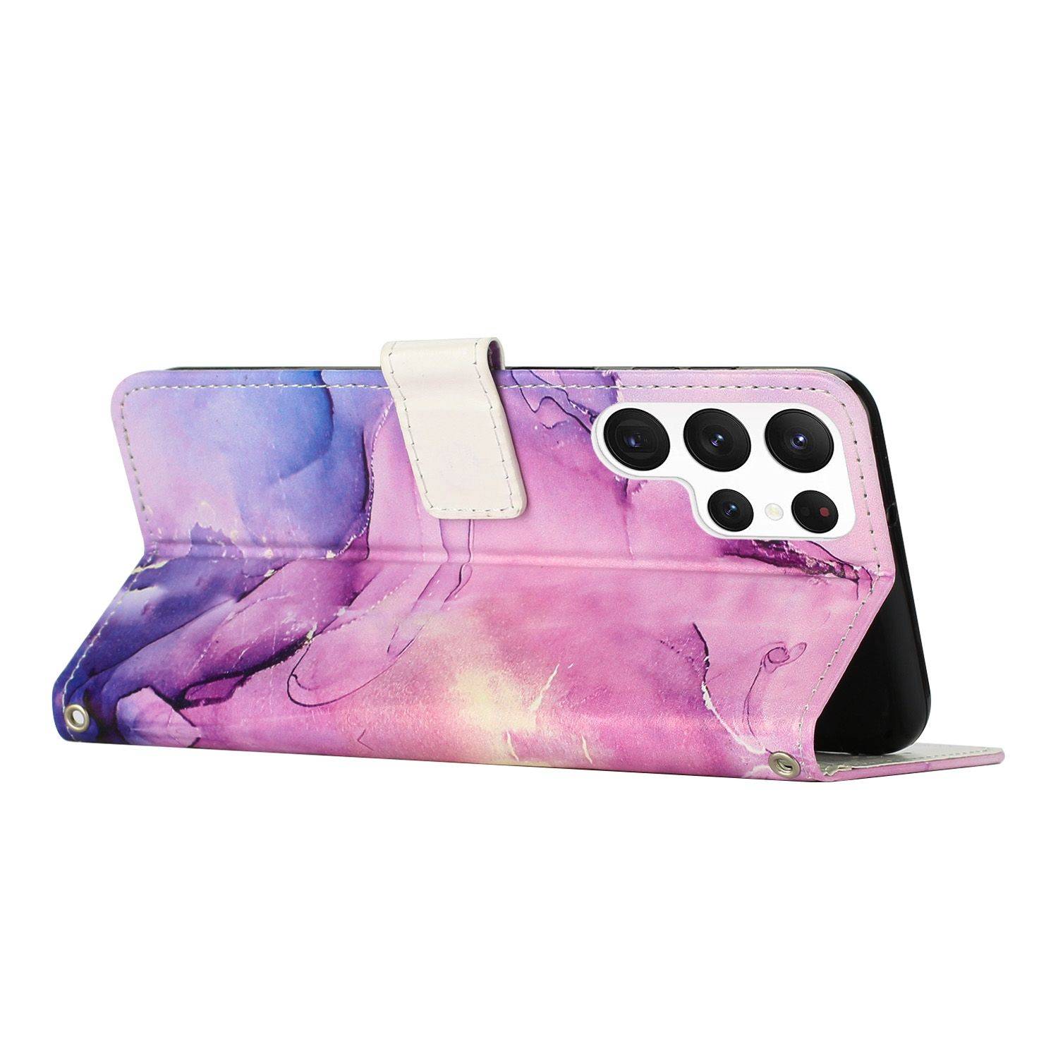 Hülle kompatibel mit Samsung Galaxy S23 Ultra Kunstleder Handyhülle - Handy Case Violett