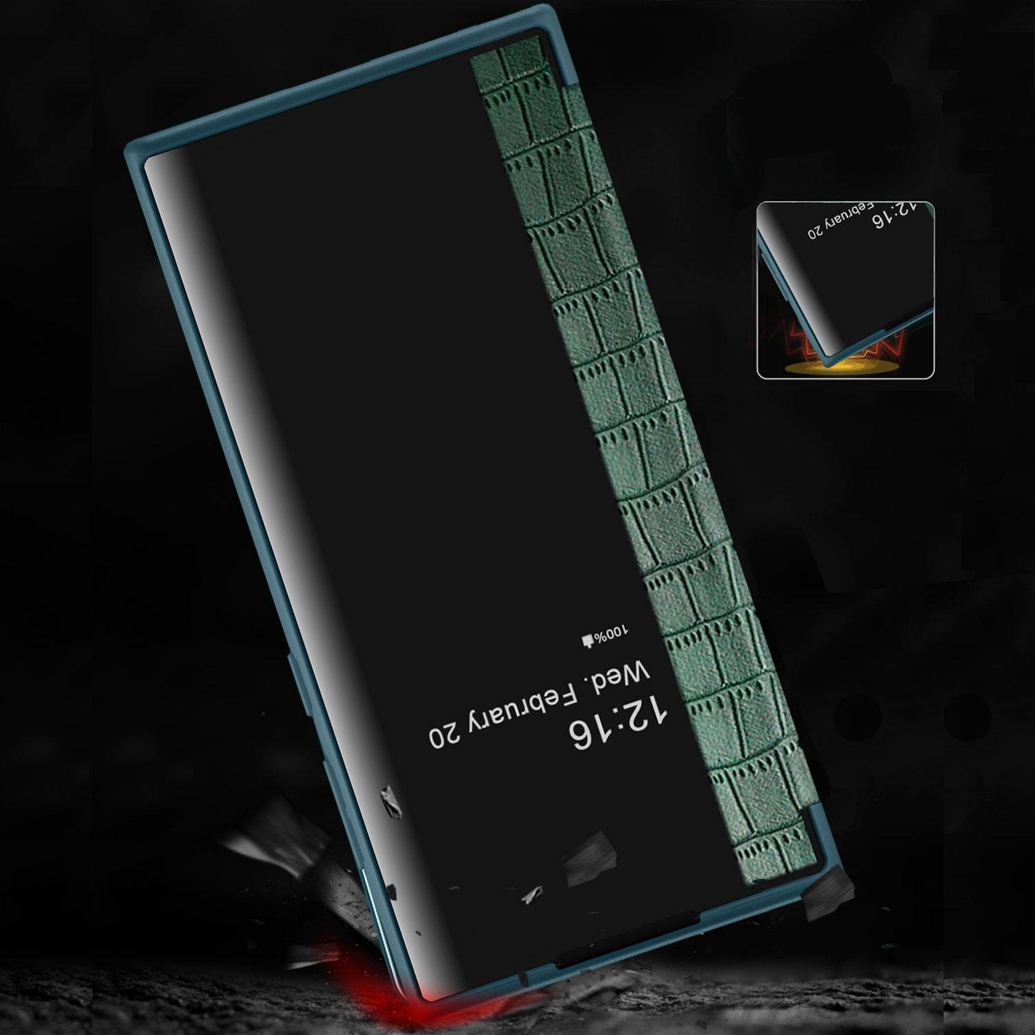Hülle kompatibel mit Samsung Galaxy S23 Ultra Kunstleder Handyhülle - Handy Case Braun