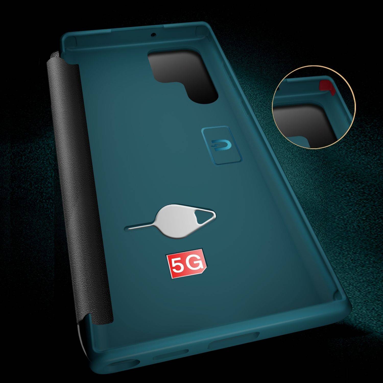 Hülle kompatibel mit Samsung Galaxy S23 Ultra Kunstleder Handyhülle - Handy Case Braun