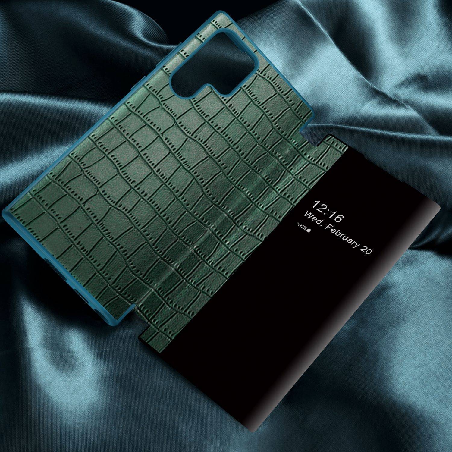 Hülle kompatibel mit Samsung Galaxy S23 Ultra Kunstleder Handyhülle - Handy Case Braun