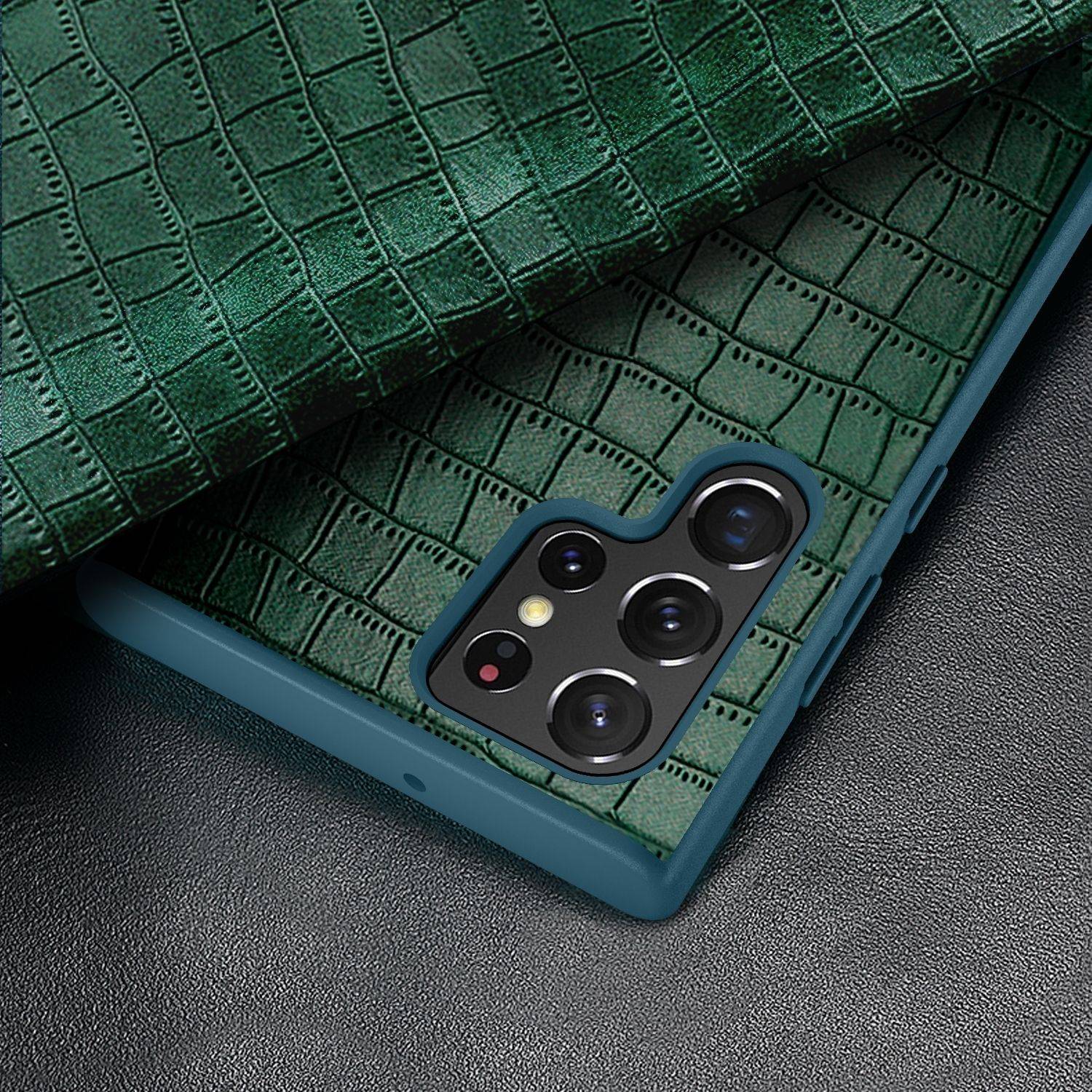 Hülle kompatibel mit Samsung Galaxy S23 Ultra Kunstleder Handyhülle - Handy Case Braun