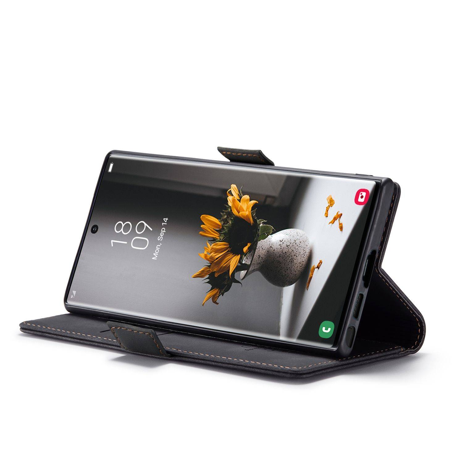 Hülle kompatibel mit Samsung Galaxy S23 Ultra Kunstleder Handyhülle - Handy Case Schwarz