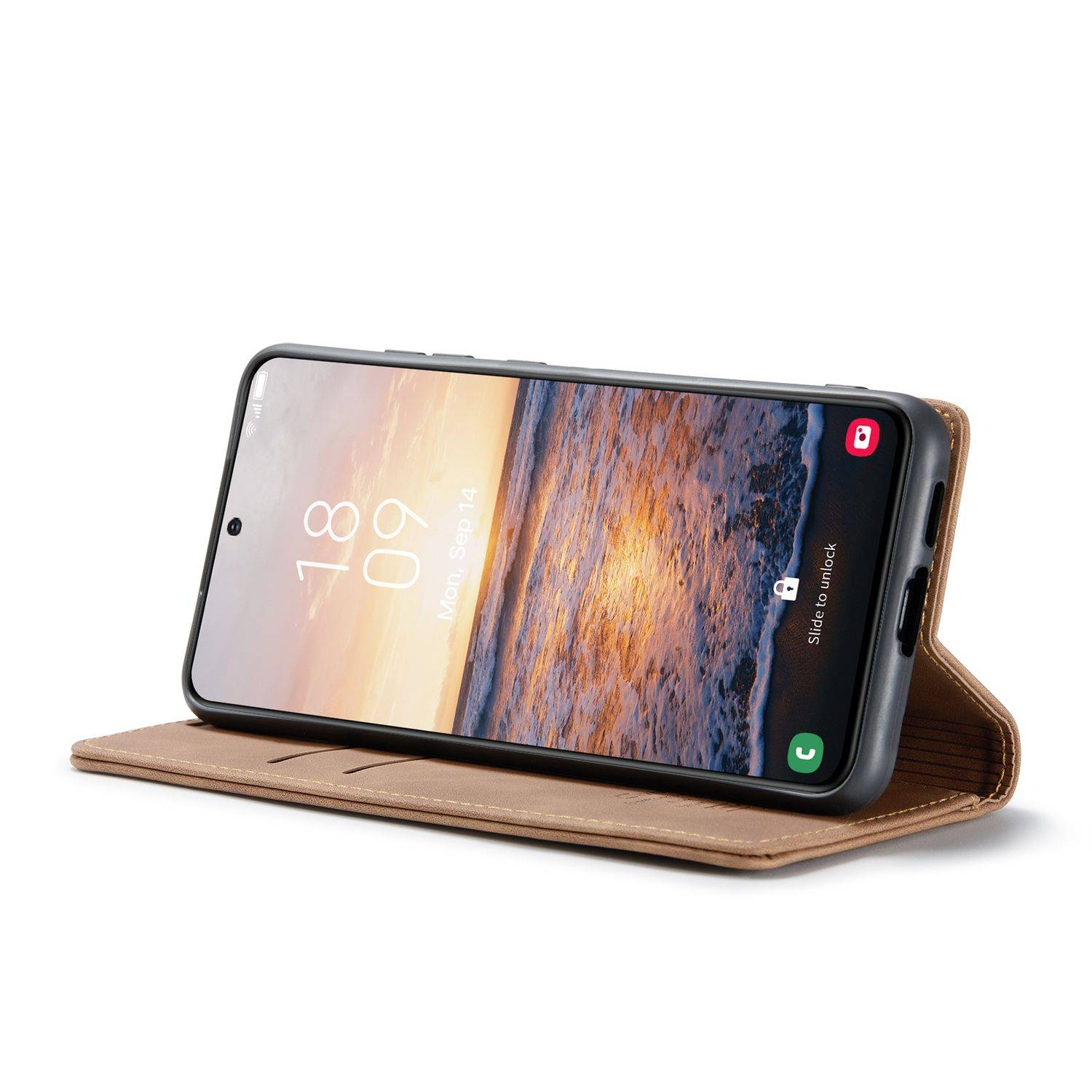 Hülle kompatibel mit Samsung Galaxy S23 Plus Kunstleder Handyhülle - Handy Case Braun