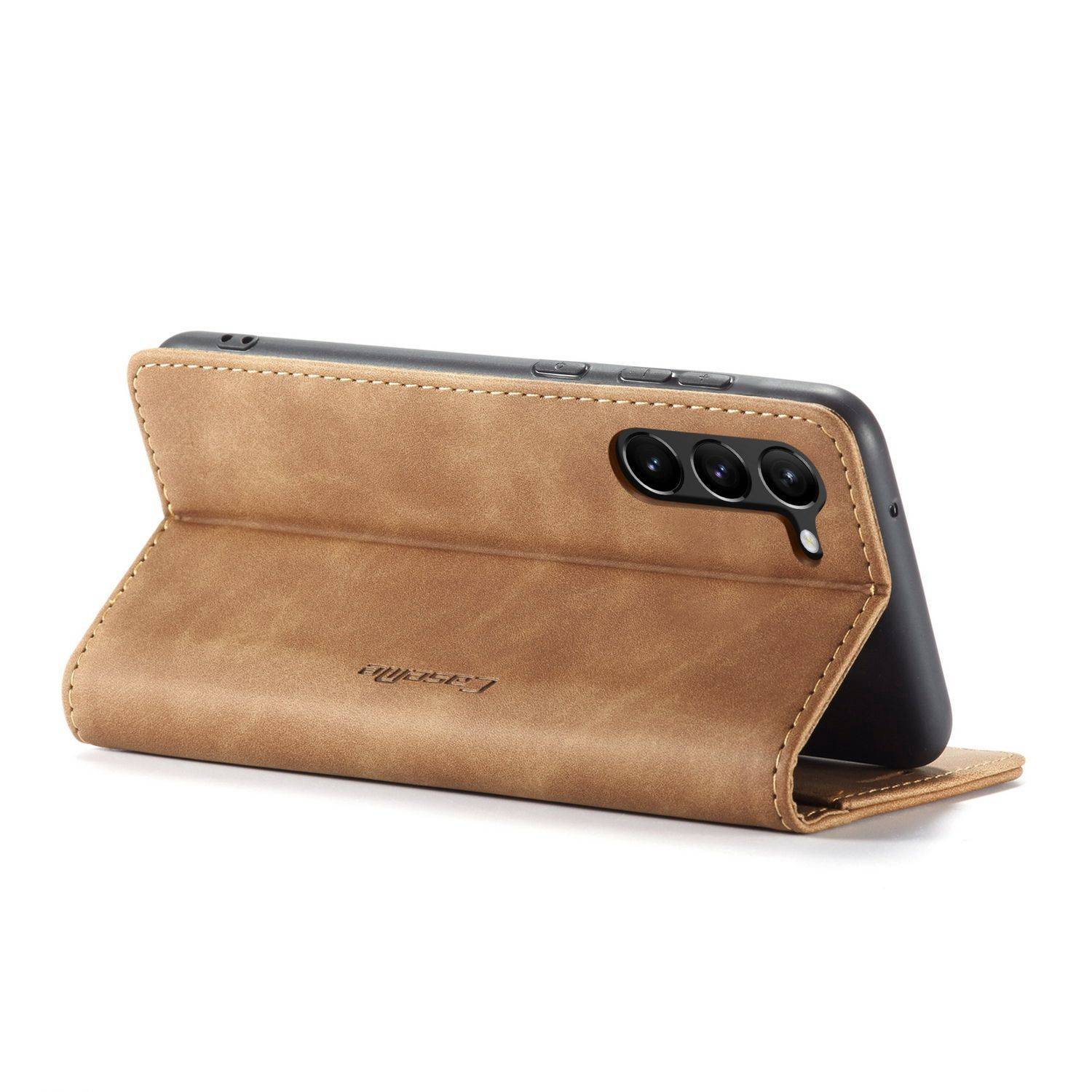 Hülle kompatibel mit Samsung Galaxy S23 Plus Kunstleder Handyhülle - Handy Case Braun
