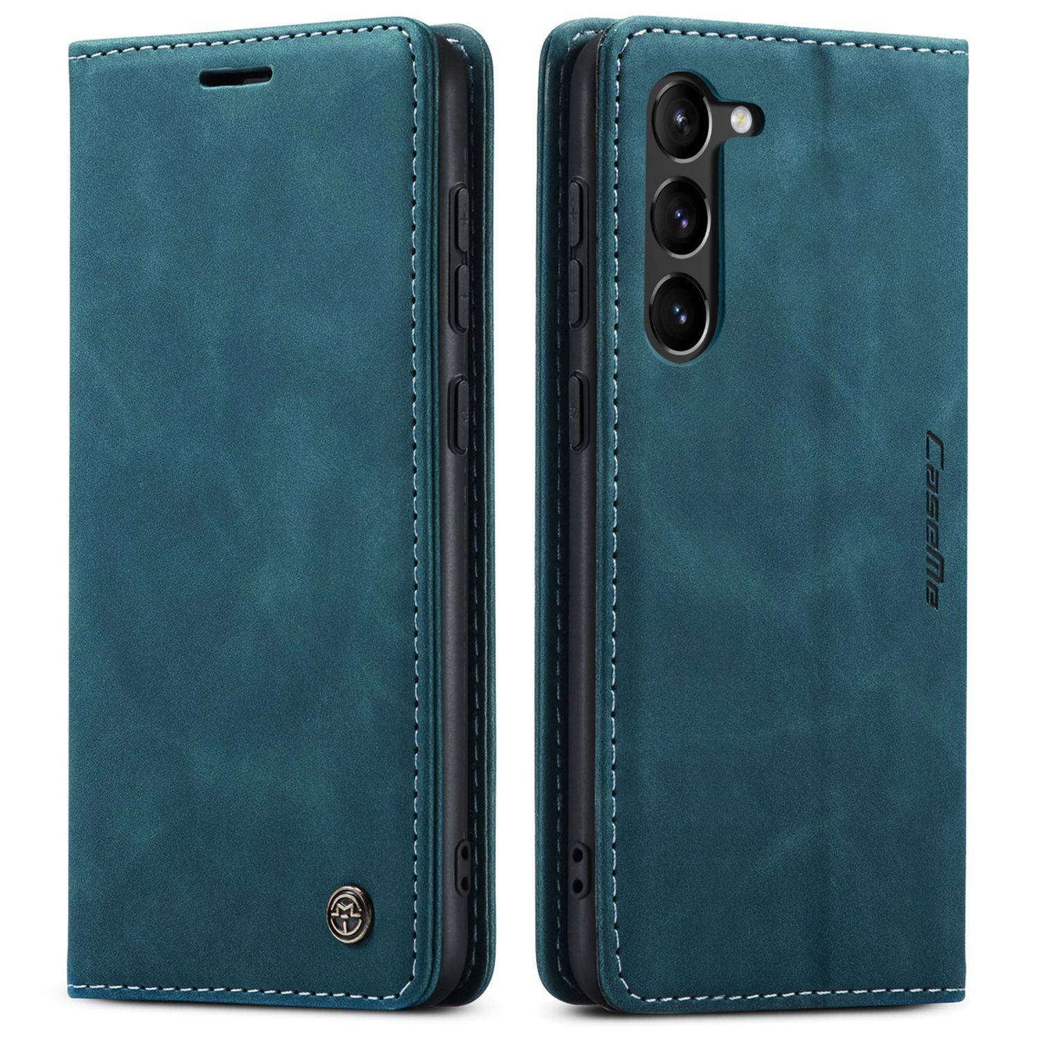 Hülle kompatibel mit Samsung Galaxy S23 Kunstleder Handyhülle - Handy Case Blau